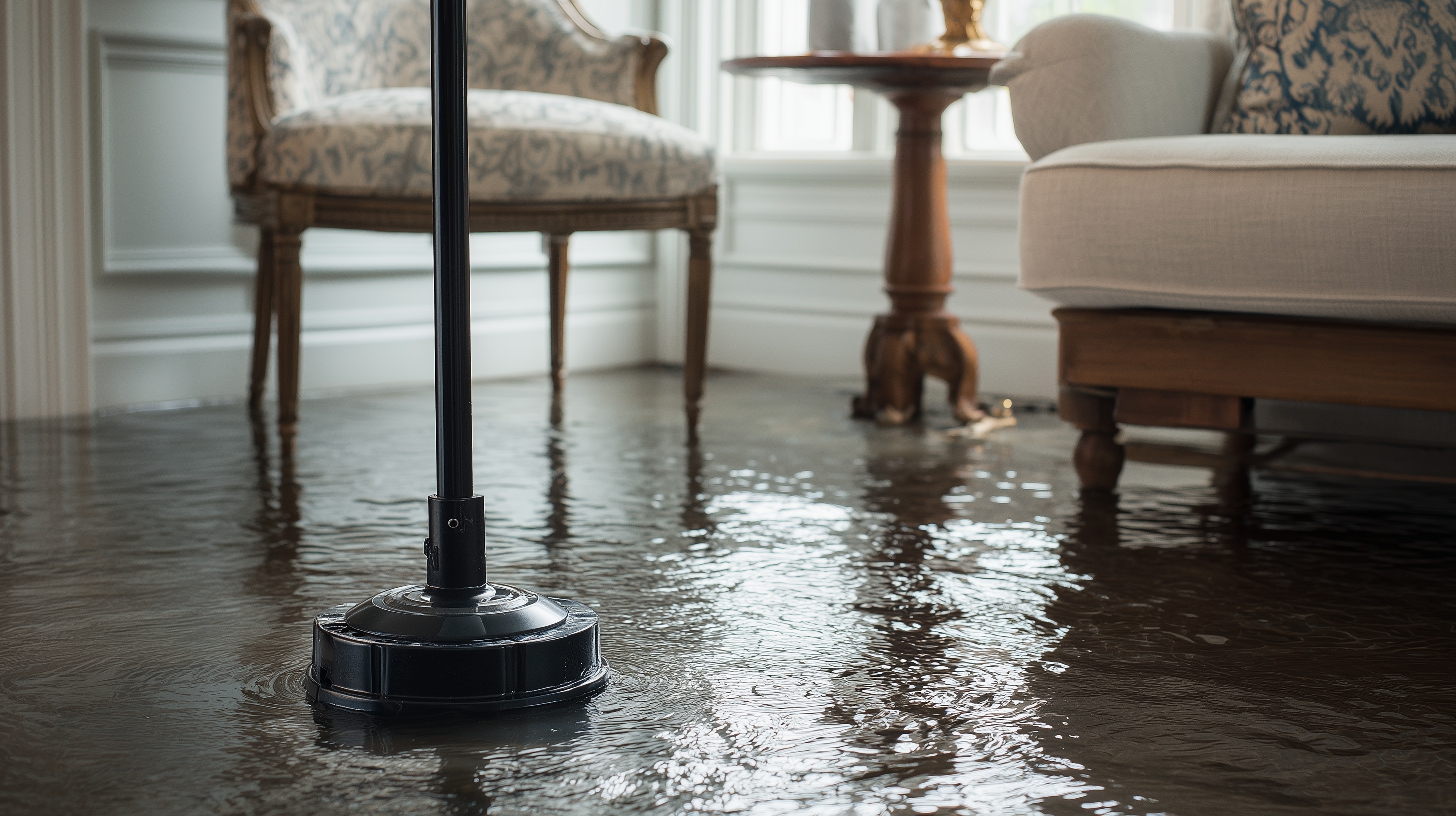 Water removal equipment extracting flood water in Houston home